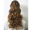 180 Gęstość Dwa Tone Lace Front Ludzki Włosy Peruki z Baby Hair Remy Ombre Brown Honey Blonde Curly Peruka dla kobiet