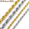 5mm 7mm 9mm 11mm Fashion Jewelry 316L Stainless Steel Necklace Gold Color Oval Rope ed Link Chain For Mens Womens SC31 N5964694