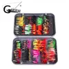 Fly Fishing Flies Kit 100st 20 Färger Flyga Fiske Lures Bass laxöring Flugor Torka / våta Flugor Fiske Tack med Fly Box