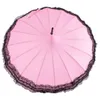 傘の雨の女性ファッション16リブレースパゴダパラソルプリンセスロングハンドル傘ウインドプルーフサニーアンドレイン7911645