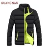 KUANGNAN Solide Männer Winter Jacke Schwarz Stehkragen Mantel Männer Winter Jacke Mann Parka Parka Kleidung 2018 New9891700