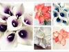 Real Touch Callas 108P 35 CM / 13.78 "Sztuczne kwiaty Calla Lilies PU Kwiat Biały / Czarny / Koral / Fioletowy Dla DIY Bukiet Bukiet Ślubny Materiały