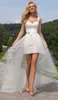 Beach Two Pieces Wedding Dresses Cheap Sweetheart Laceup Short Lace Detachable Skirt 2 in 1 Bridal Gown 20196661303