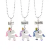 Child cute Best friends forever Necklace Monkey Donuts Princess dog food Ice cream Resin Pendant Bead chain For Children friendship Jewelry