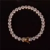 Bracelet de tennis en zircone de 4 mm 3 mm Double une chaîne de tennis en zircone en zircone bijoux hip hop glacé finition 1 row Sliver Gold CZ Bracelet Link1088437