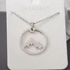 Everfast 10pc / Lot New Snow Mountain Pendentifs Collier Maxi Colar Simple En Acier Inoxydable Rond Charmes Sautoirs Colliers Femmes Filles Couple Aimé Cadeau SN079