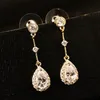 Women's Jewelry Fashion Earrings Luxury Water Drop Dangle Earrings Vintage Gold Plated Earrings Wedding Party Accessories