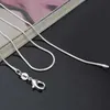 1mm ormkedja halsband 925 sterling silver halsband mode kedjor kvinnor smycken halsband diy tillbehör billigt pris 16 18 20 22 24 tum