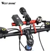 WEST BIKING Cycling Double Bicycle Handlebar Expander Mount Lamp Bracket Road MTB Bikes Light Extension Holder + Allen Key Tools