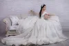 Abito da sposa con applicazioni floreali fatte a mano Abiti da sposa sexy con spalle scoperte in pizzo Abiti da sposa glamour Principessa saudita Vestido De Novia