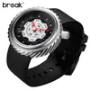 Break Mens Klockor Top Sport Watch Japan Miyota Silikon Strap Klocka Män Quartz Klockor Casual Creative Armbandsur