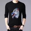 Chinese style 3D bird flower pattern fashion pullover knit sweater Autumn 2018 high-quality cotton soft comfortable sweater men