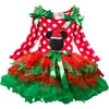 Barnkläder 2018 Baby Girls Santa Claus Tulle Klänning För Baby Julfest Kostym Barnflickor Princess Bow Klänningar Tutu Dress