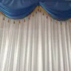 Heißer Verkauf Blau Weiß Eis Seide 3m x 3m Girlanden Vorhänge mit Quasten 1PCS KOSTENLOSER VERSAND Für Hochzeit Hintergrund Hochzeit Vorhang