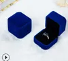 Velvet Jewelry Storage Box Earring Display Organizer Square Elegant Wedding Ring Case Necklace Container Gift Boxes