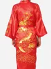 Livraison gratuite tradition chinoise robe pour hommes vêtements de nuit peignoir vêtements de nuit avec Dragon livraison gratuite taille S-XXXL S0008