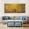 Gemälde handgemachte moderne abstrakte Landschaft Öl auf Leinwand Wandkunst Goldener Baum Bilder für Wohnzimmer Weihnachten Home Decor1253w