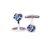 Hyx Luxury Shirt Blue Knot Cuffer Link For Mens Brand Brand Boutons Cuff Sinks de haute qualité Abotoaduras Jewelry1547297