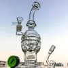 Faberge Fab Eggokahs Glas Bongs Swiss Perc Recycler Water Pipes 14mm Joint Oil Rig Showerhead Percolator DAB Rigs