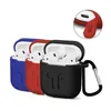 Funda blanda para Apple Airpods Funda protectora de silicona con tapa para polvo Funda correa anti-perdida para Air pods Auriculares Safty