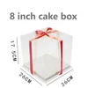 Wedidng Cakes Box Clear Gift Wrap Pet Transparent 4. 6,8,10 cal piekarnia, Big Cake Mousse Birthday Boxes 50 sztuk / partia