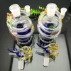 Tuyaux de fumée Narguilé Bong Verre Rig Huile Eau Bongs Coloré multi spirale enroulé dragon verre narguilé bouilloire