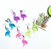 Bouloues boucles d'oreilles en flamants en flamants transparents en résine pour femmes Brincos d'oreille animale Brincos 4 couleurs bijoux de mode