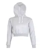 Thefound Fashion Casual Women Plain & Hangover Crop Top Hooded full length Sleeves Hoodie Sweatshirt