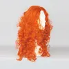 Brave Merida Orange Long Curly Wavy Cosplay Wigs Women Heat Resistant Party Hair