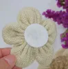 20 pçs / lote diy flores de juta serapilheira hessian flor decoração de casamento do vintage serapilheira scrapbooking diy artesanato flores acessórios