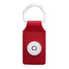 Square Leather Keychain Jewelry 18mm Snap buttons key ring chain Fit Snaps jewelry Keyring