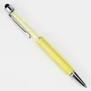 Wholesale Colorful 2 in 1 Crystal Capacitive Touch Stylus Ball Pen for ipad iPhone 7 6 5S HTC Samsung Phones 300pcs/lot