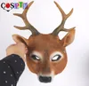 Cospty Christmas Reindeer 3D Animal Realistic Halloween Party Pu Foam Latex Deer Head Mask197Y