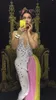 Costume femme cristaux sexy combinaison body coloré pierre tenue jupe mignonne chanteuse danseuse discothèque cerf fête Bar spectacle