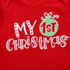 Christmas Infant Baby Clothes Set Kids Long Sleeve Rompers Tops + Cartoon Pants + Hat Child 3pcs Outfits Babies Set 14342