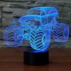 Abstractive 3D Optical Illusion Monster Truck Effetto luminoso colorato Interruttore tattile Alimentato tramite USB Decorazione LED Luce notturna Scrivania mp5930223