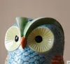 Figurines de hibou en céramique coruja colorées, décoration de maison, tirelire en céramique, ornement artisanal, décoration de salle, figurine d'animal en porcelaine 5581286