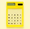 Cartão de papelaria calculadora portátil mini portátil ultra-fino cartão calculadora energia solar transparente tela de toque calculadora