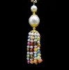 Fatti a mano bella naturale 4-5mm barocco multicolor perla d'acqua dolce 6-7mm bianco perla nappa collana gioielli di moda