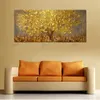 Obrazy ręcznie robione nowoczesne abstrakcyjne olej krajobrazowy na płótnie ścienne zdjęcia złote drzewa zdjęcia do salonu świąteczny wystrój domu1327x