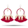 Bohemian Earrings Thread Beaded Tassel Fringe Drop Dangle Gifts for Women Daily Jewelry 5 Color
