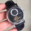 Nuove Complicazioni Grandes 307BA 12 9V6 Cassa in acciaio quadrante nero Tourbillon Orologio automatico da uomo 5 stili Orologi sportivi Alta qualità240C