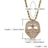 Yellow Rose Gold Plated Colorful CZ Mask Pendant Necklace for Men Women Hip Hop Necklace Hot Gift