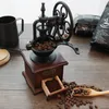 Manuell kaffekvarn retro stil trä kaffeböna kvarn slipning pariser hjul design hand kaffe vintage maker köksredskap