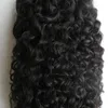 Mongolian kinky lockigt hår jag tips mänsklig hårförlängning 100g 1g / sträng maskin gjord remy afro kinky curly pre bonded på kapsel äkta hår