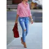 New Red Striped Blouse Women Blusas Loose Slim Fit Long Sleeve Women's Shirts Fashion Top All Match For Women's Blouses