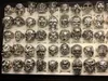 New Skull Rings 30pcs/lot Gothic steam punk Band mix Style Silver Plated hiphop Jewelry for Men Size(17cm To 22cm) Man Fashion Gifts