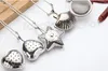 6styles Stainless Steel Tea Strainer Tea Spoon Seasoning Infuser Star Shell Oval Round Heart Shape Strainer Teaware DDA606