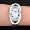 CANSNOW Creative Red Stainless Steel Bangle Bracelet Watches Women Fashion Rhinestone Watch Ladies Casual Wristwatch Woman Clock