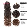 OMBRE COLOR GODDESS LOCS HAIR marley braiding hair Extensions 18inch crochet braids half wave half curly Bohemian locks for women soft dreadlocks